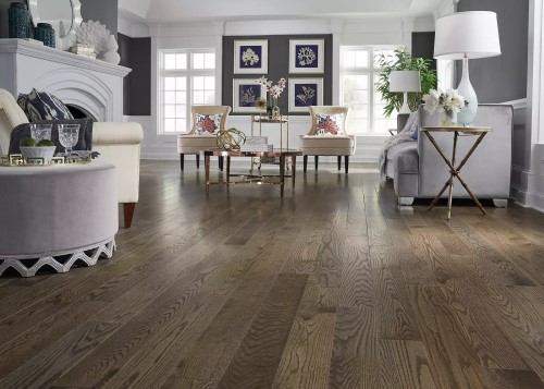 solid hardwood floor in living room
